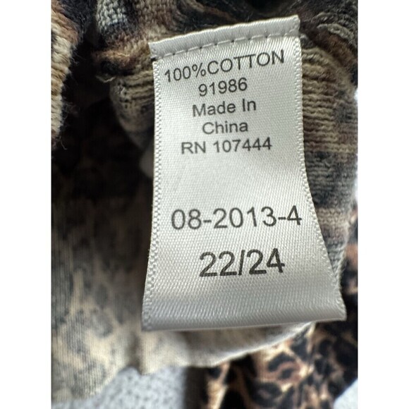 Jessica London Cardigan Womens 22/24 Brown Black Animal Print Button Down Stop - Picture 9 of 10